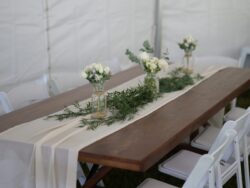 Timber Farm Table 2.4m x 1m | Farm Table Hire Sunshine Coast | Alfie's Event Hire | Sunshine Coast Party & Event Hire
