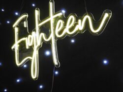 Eighteen RGB Neon Sign 900mm x 520mm | Neon Lights Hire Sunshine Coast | Alfie's Event Hire | Sunshine Coast Party & Event Hire