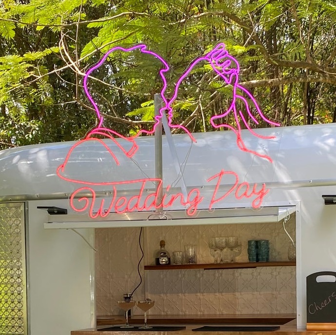 Wedding Day Neon Sign 900mm x 712mm | Neon Lights Hire Sunshine Coast | Alfie's Event Hire | Sunshine Coast Party & Event Hire