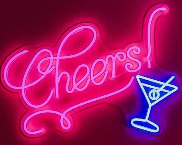 Cheers Neon Sign 900mm x 712mm | Neon Lights Hire Sunshine Coast | Alfie's Event Hire | Sunshine Coast Party & Event Hire