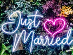 Just Married RGB Neon Sign 700mm x 343mm | Hire Neon Lights Sunshine Coast | Alfie's Event Hire | Sunshine Coast Party & Event Hire