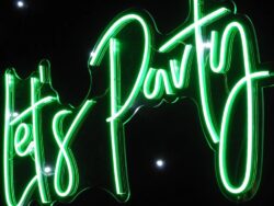 Lets Party RGB Neon Sign 800mm x 490mm | Neon Lights Hire Sunshine Coast | Alfie's Event Hire | Sunshine Coast Party & Event Hire