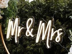 Mr & Mrs RGB Neon Sign 900mm x 320mm | Neon Lights Hire Sunshine Coast | Sunshine Coast Party & Event Hire