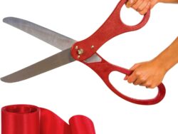 25" Large Ceremonial Red Ribbon Scissors | Event Hire Sunshine Coast | Alfie's Event Hire | Sunshine Coast Party Hire